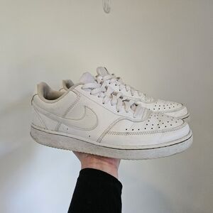 Nike white leather Court Vision Low sneakers